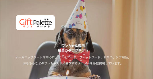 【お取扱開始】わんちゃん専用総合カタログギフト『GiftPalette』にてお取扱い開始しました